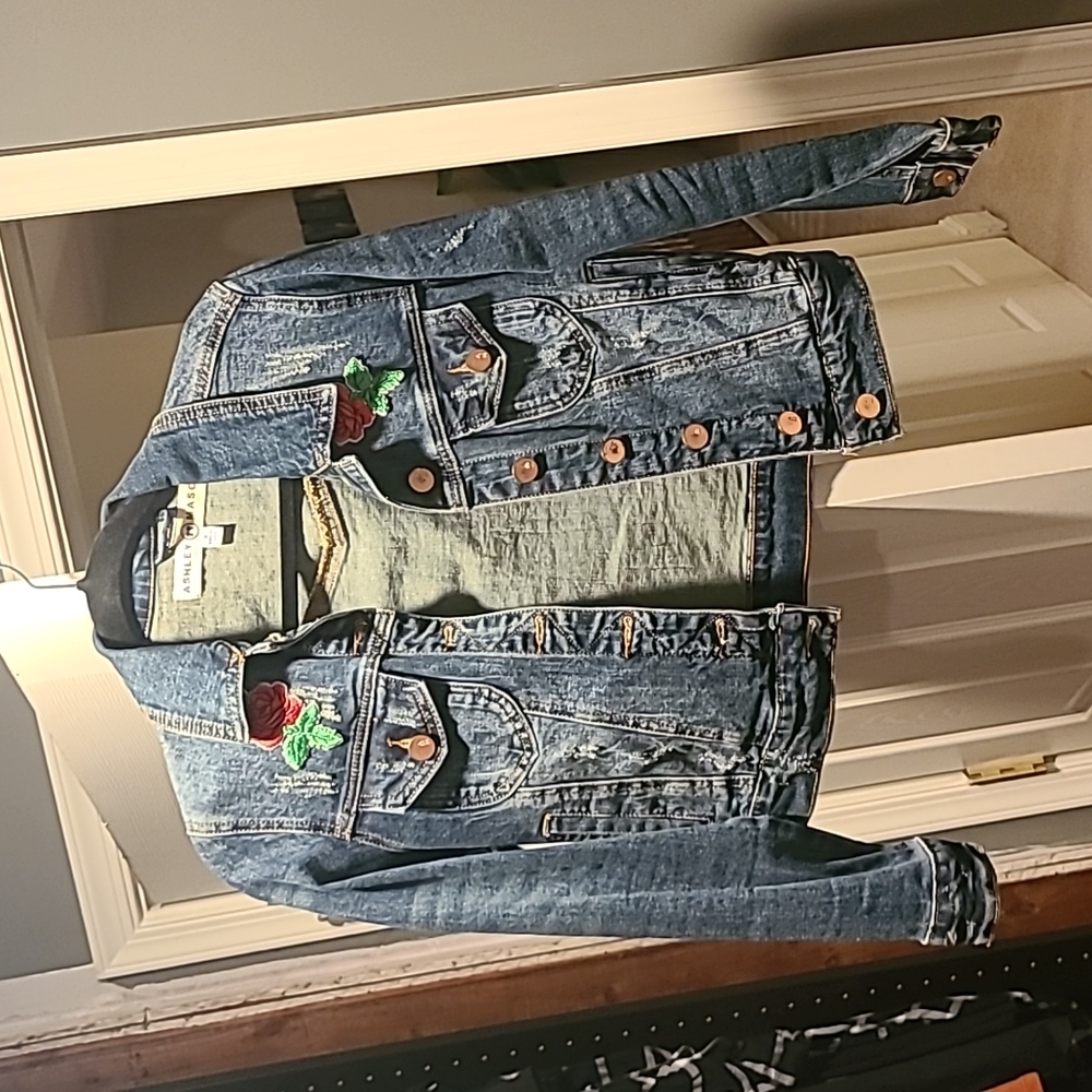 Jean jacket, floral
